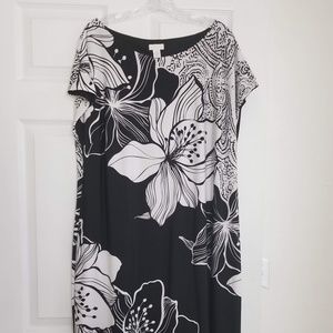Chico's Black and White Floral Dress Size 3